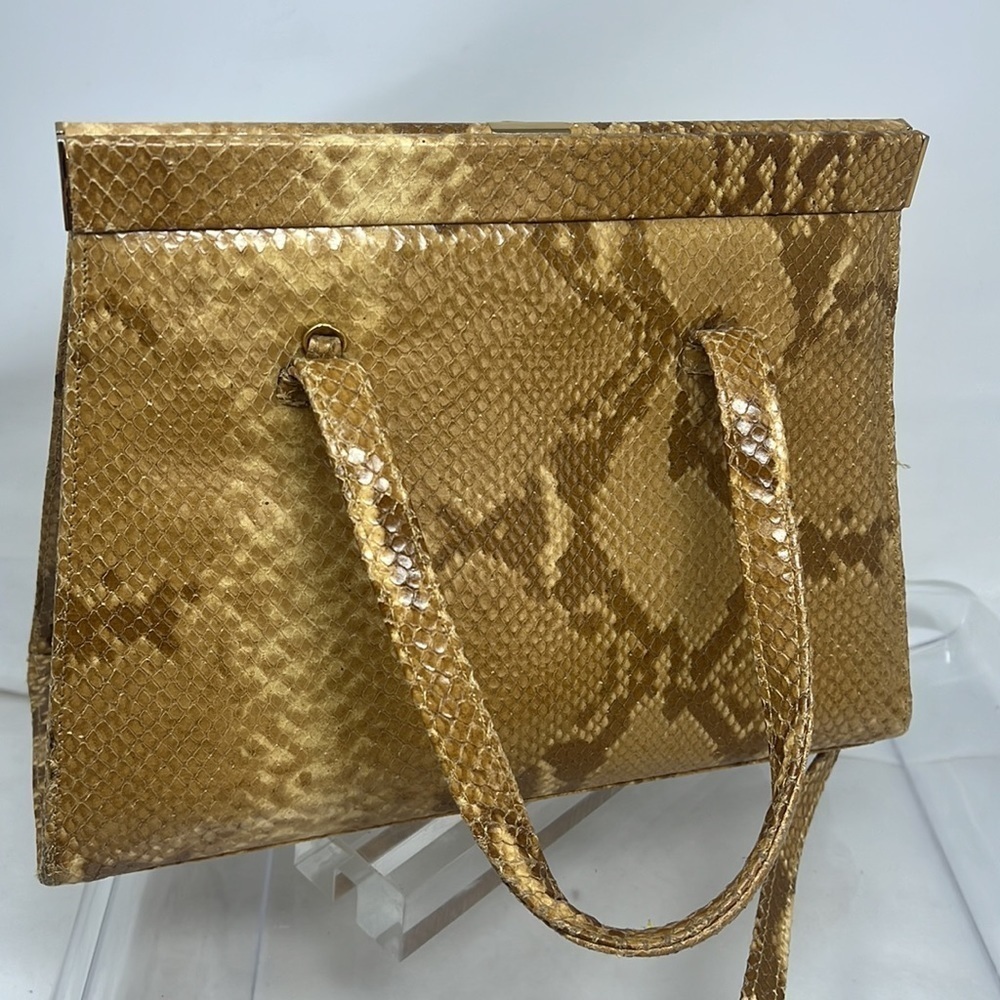 Susan Gail Python Structured Hand Bag Shoulder Bag - image 6